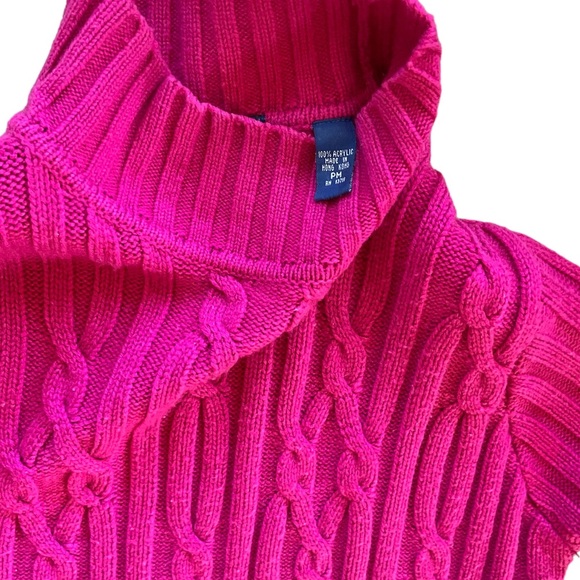 Karen Scott Petites MED Pink Cable Design Sweater Comfy Machine Washable EUC! - Picture 4 of 5